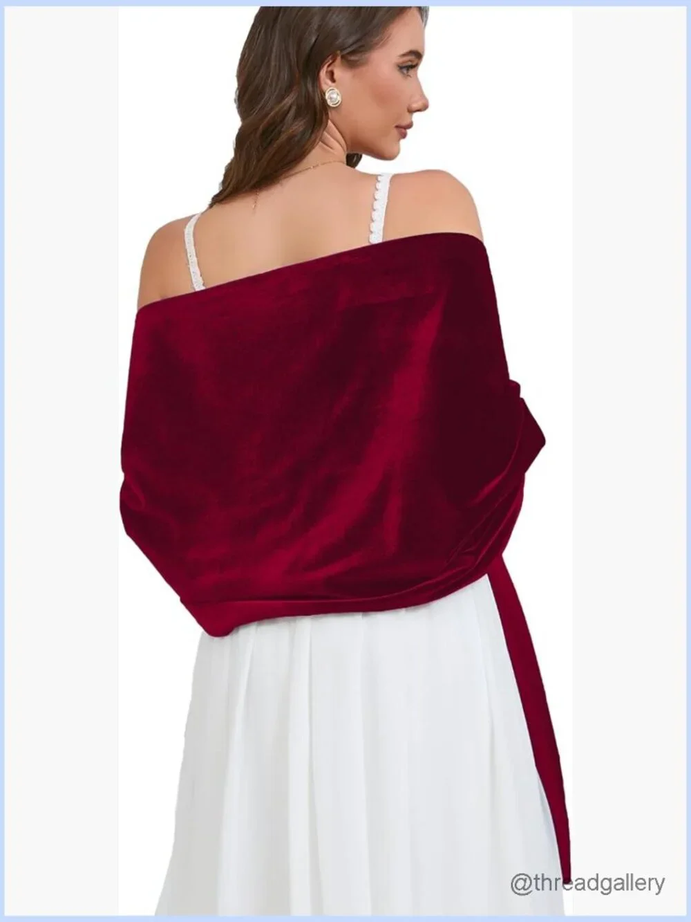 Velvet Pashmina Shawl Wrap for Evening Dresses Wedding Accessory